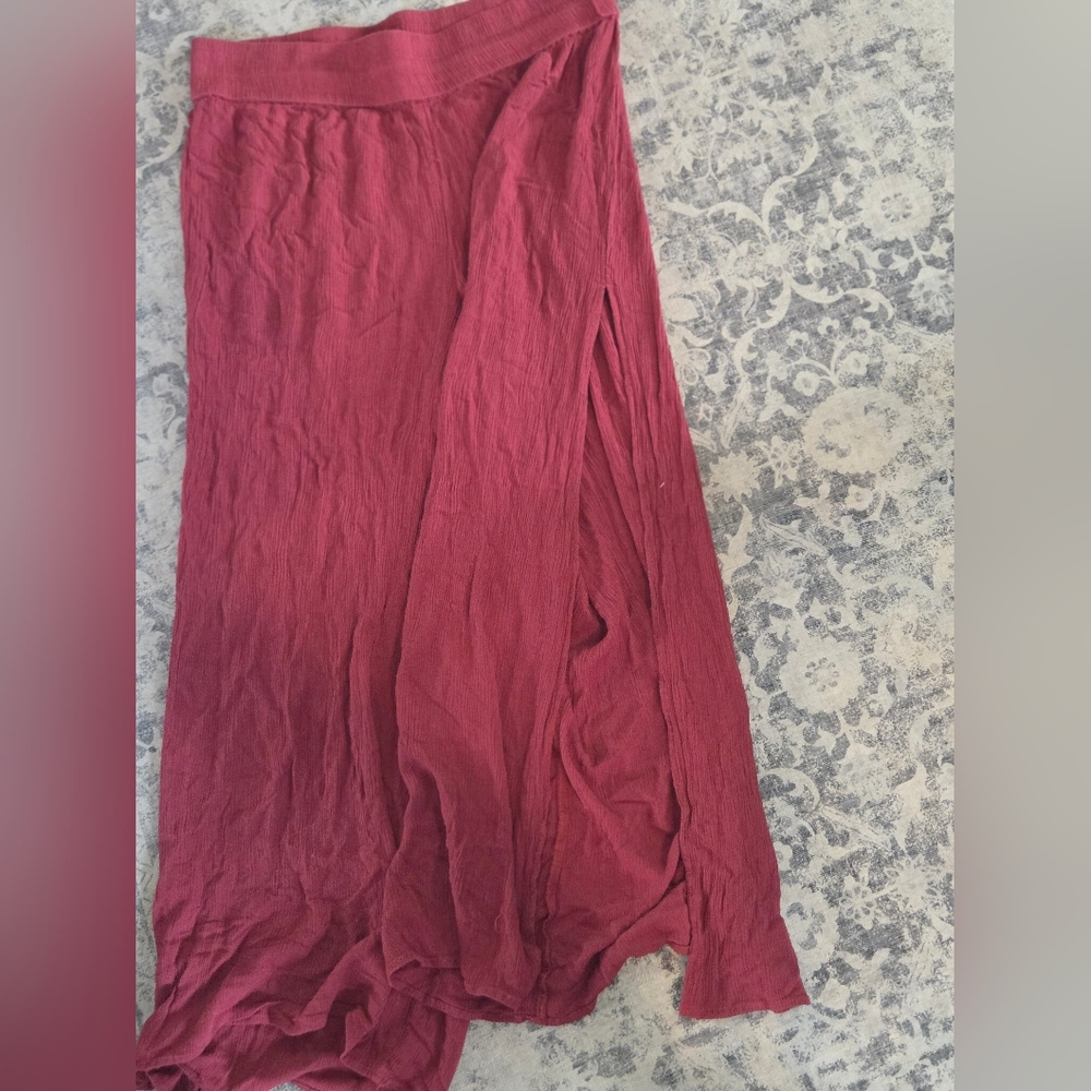 Chic Rust Red Wide Leg Pants - Picture 2 of 3